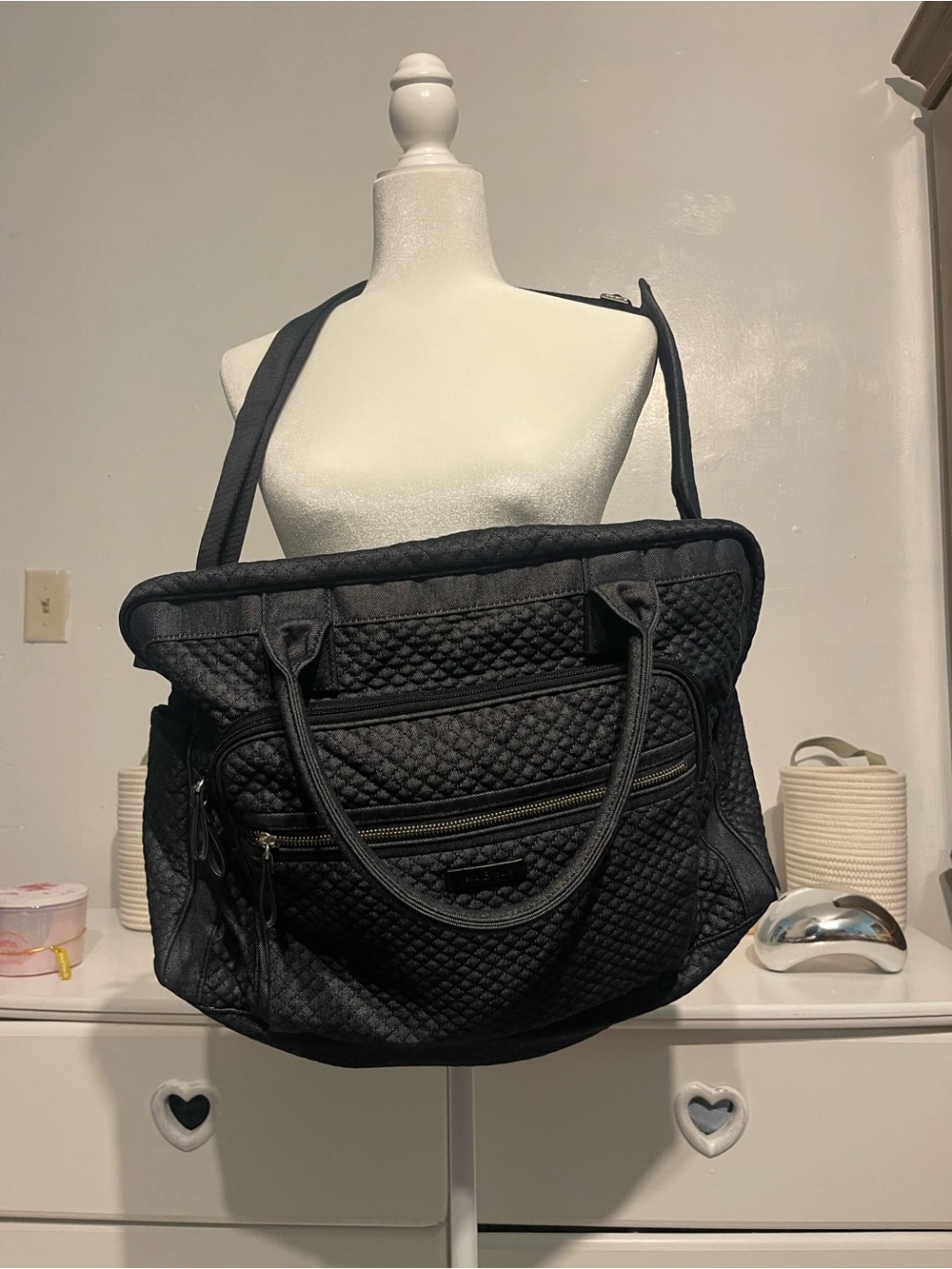 Vera Bradley   Casual  versatile travel Black Quilted Tote Bag women’s